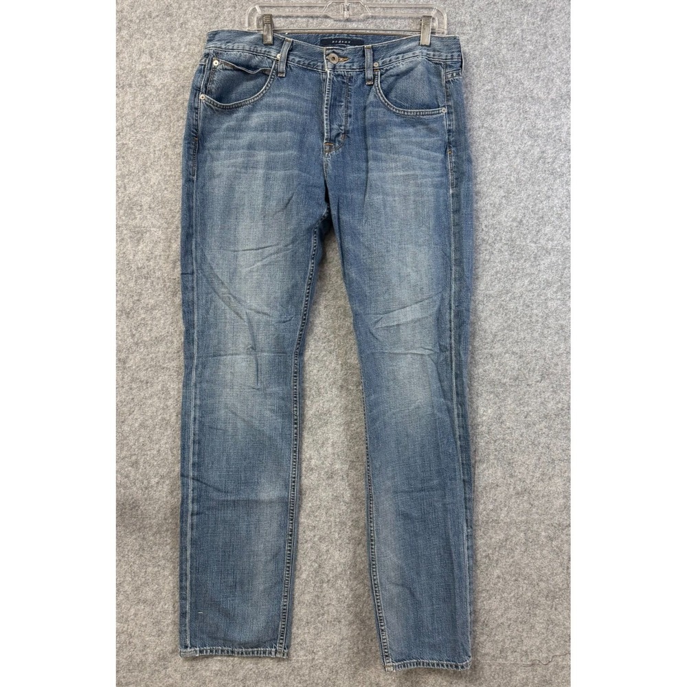 Hudson Womens Straight Leg Jeans Blue Medium Wash Button Fly Denim Pants